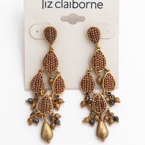 Vintage Liz Claiborne chandelier earrings rose gold and antique gold